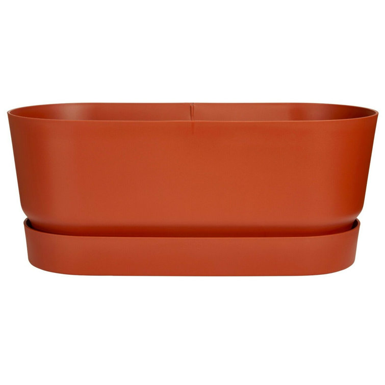 Dakota Fields Elho 50Cm Plastic Terracotta Trough Planters Flower Pots